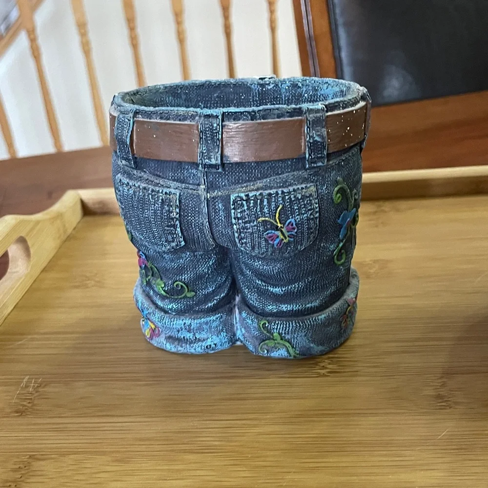 Denim Butterfly Pen Holder